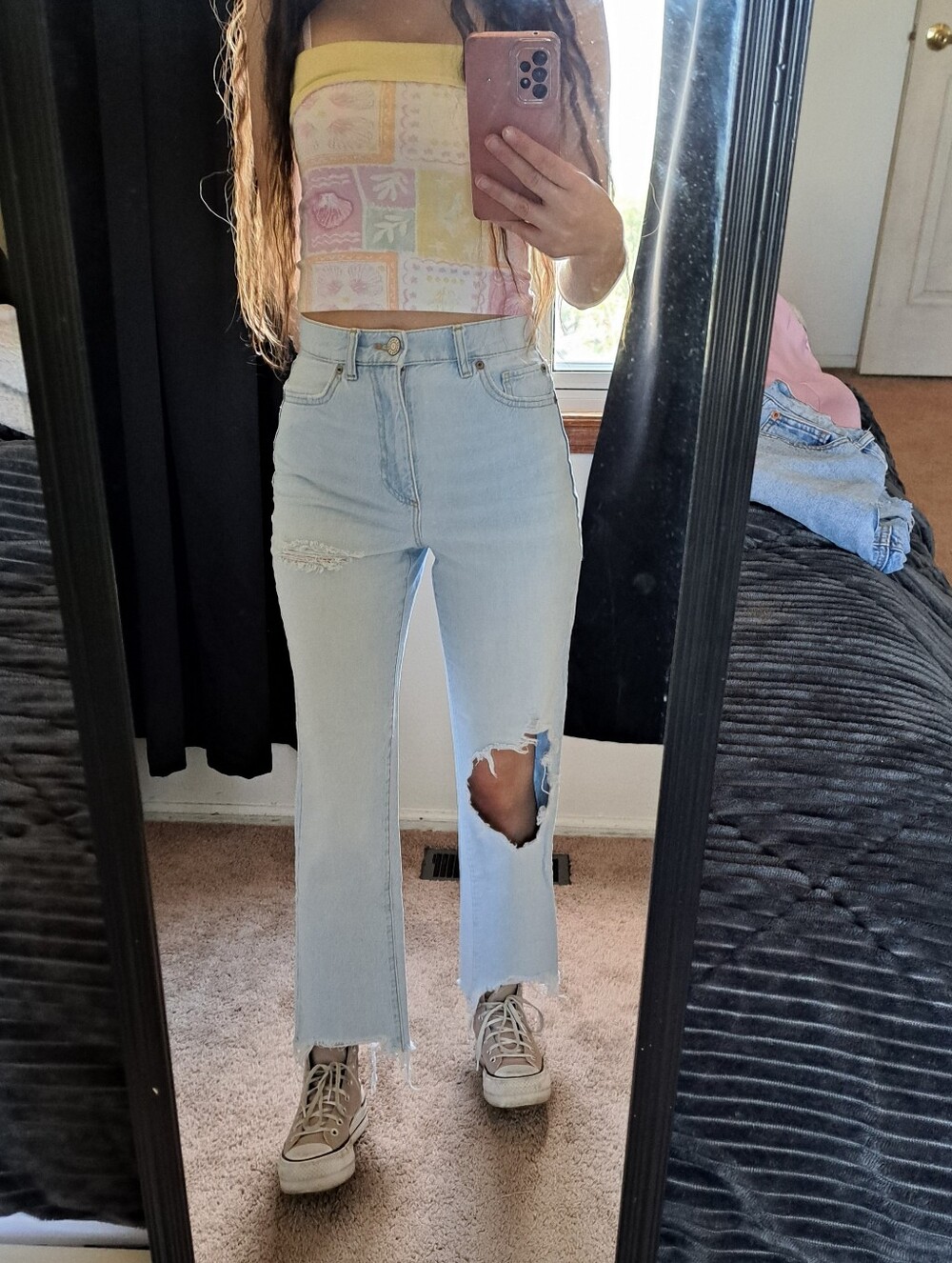 Garage Vintage Straight Leg Distressed Jeans size 25